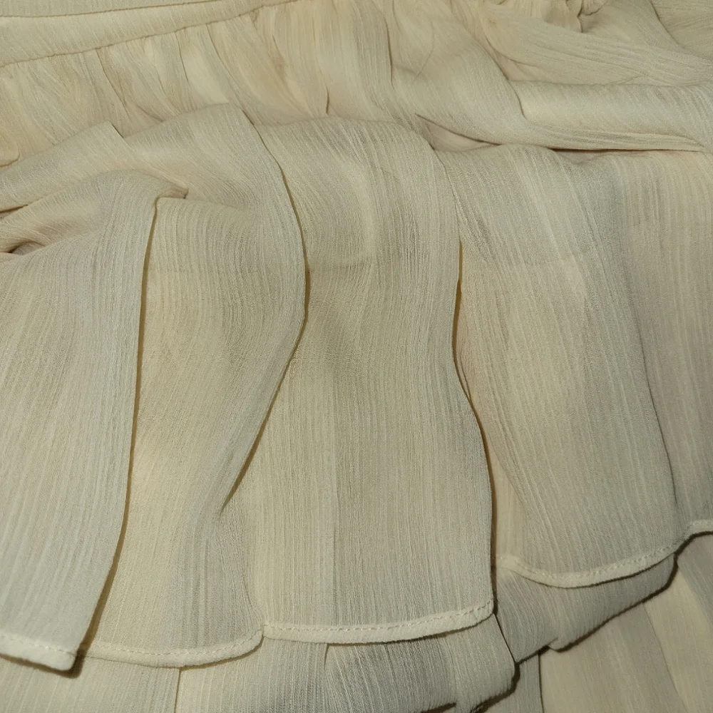 NWT Max and Cleo Ivory Cream Ruffle Mini Dress sz 8 10
